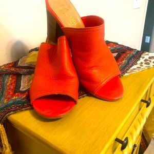 Italian made sandals with wood heels